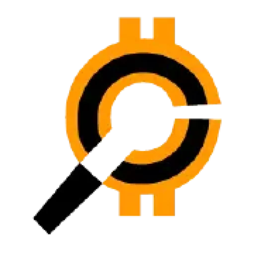 Orange magnifying glass on gear icon.